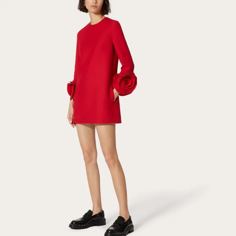 Valentino FW23 Long Sleeved Dress Women's Red-3