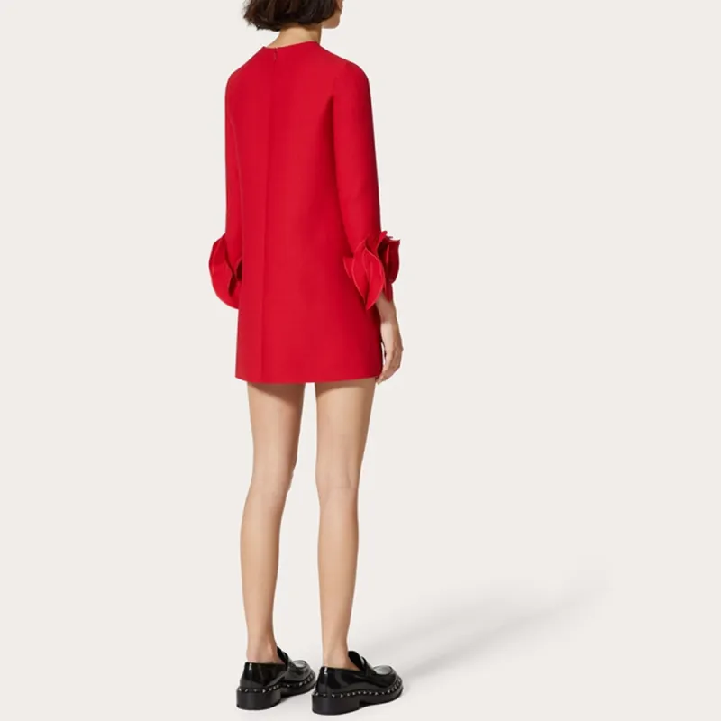 Valentino FW23 Long Sleeved Dress Women's Red-2