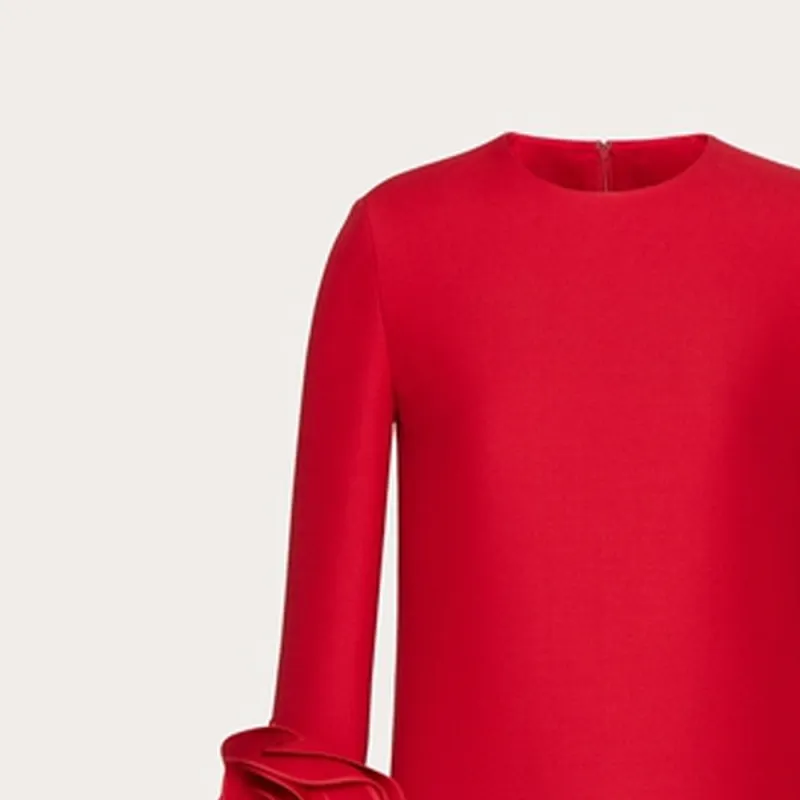 Valentino FW23 Long Sleeved Dress Women's Red-4