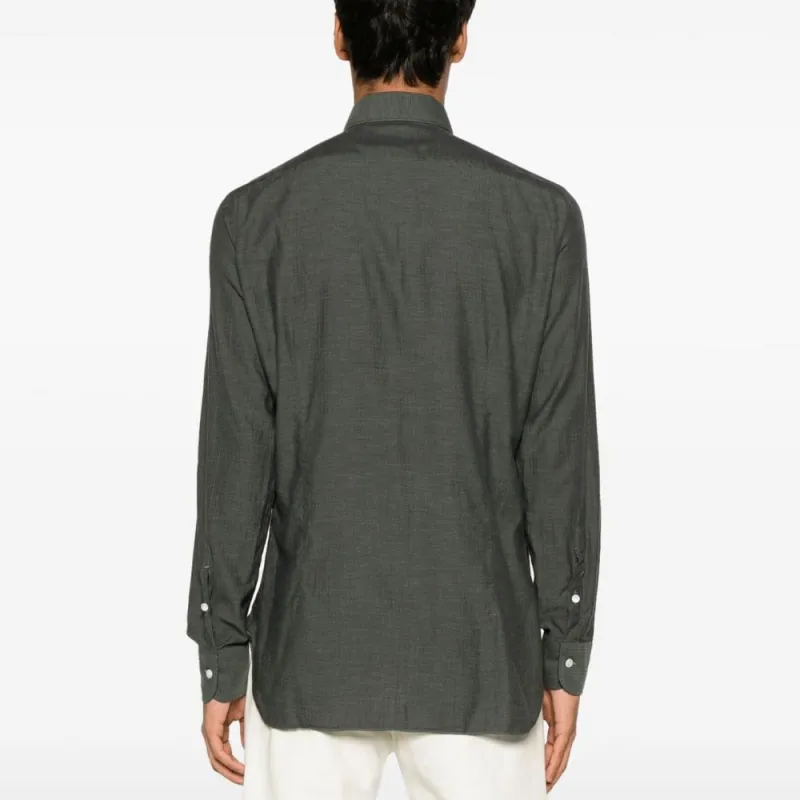 BARBA Spread collar Poplin Shirt-2