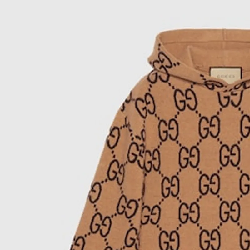 GUCCI Gg Supreme pattern Wool Hoodie-3