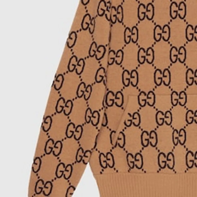 GUCCI Gg Supreme pattern Wool Hoodie-4