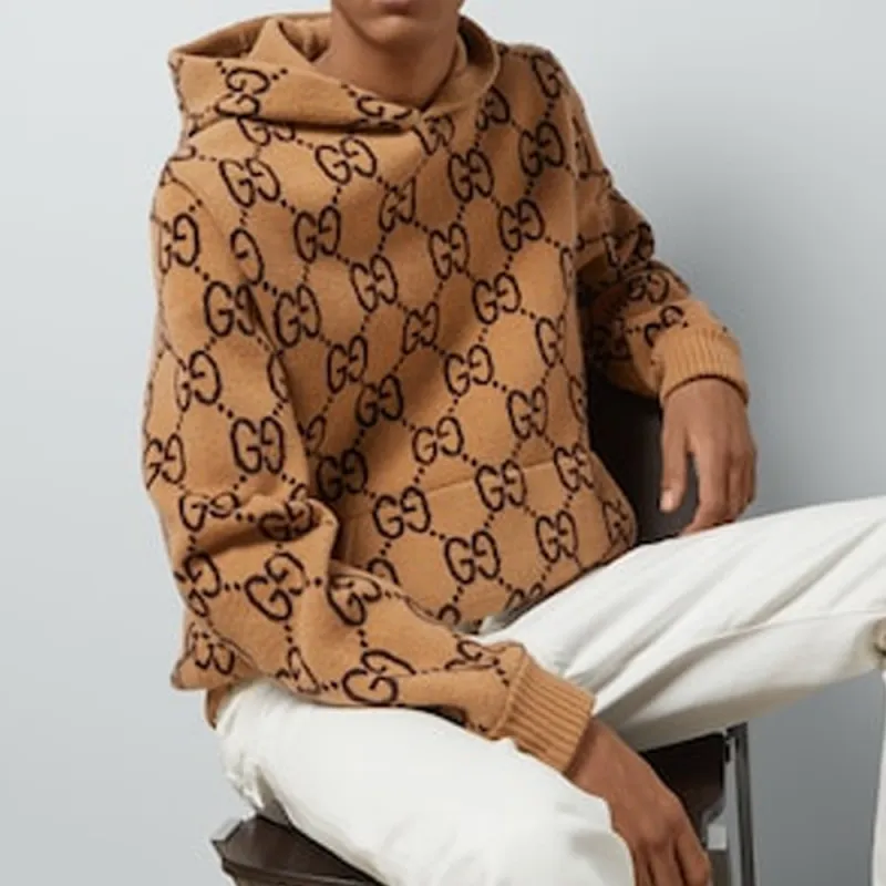 GUCCI Gg Supreme pattern Wool Hoodie-2
