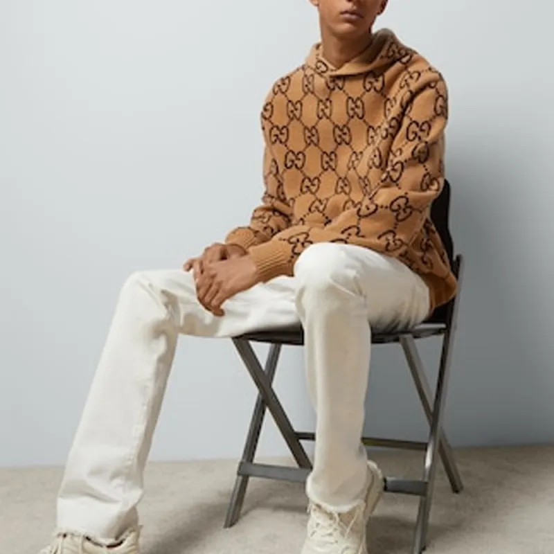 GUCCI Gg Supreme pattern Wool Hoodie-1