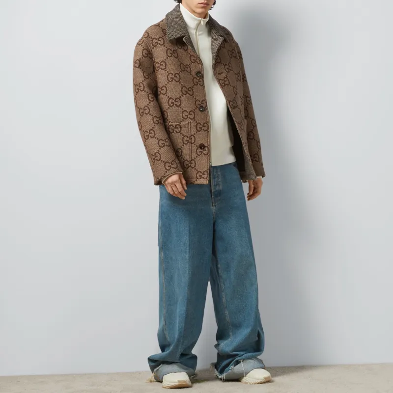 GUCCI Maxi GG jacquard Wool Jacket-3