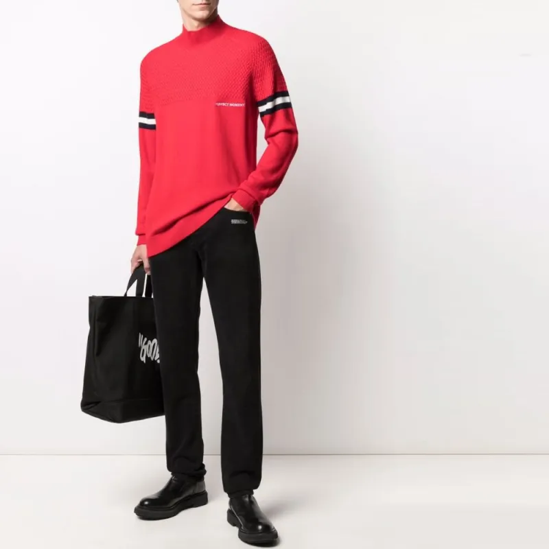 PERFECT MOMENT Textured Yoke Mock Neck Jumper-1