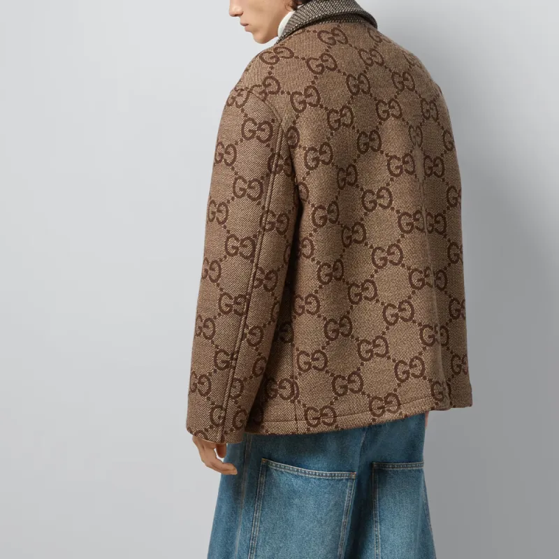 GUCCI Maxi GG jacquard Wool Jacket-2