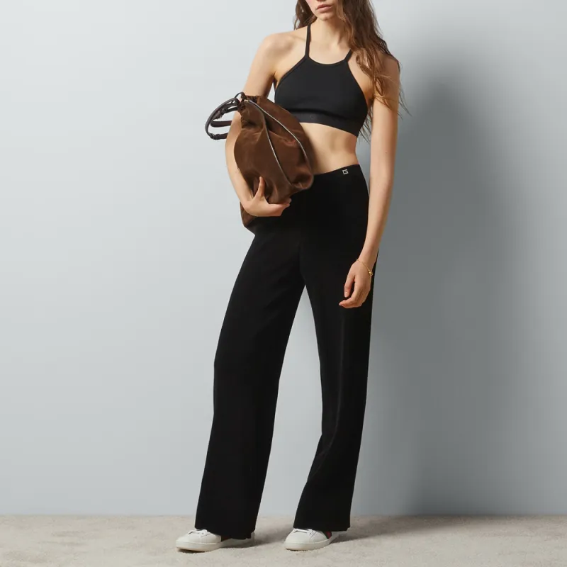 GUCCI Crystal Logo Plaque Trousers-2