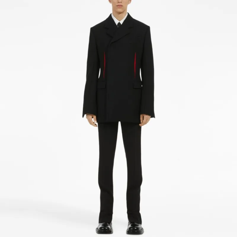 Ferragamo Contrasting-panels Double-breasted Coat-1