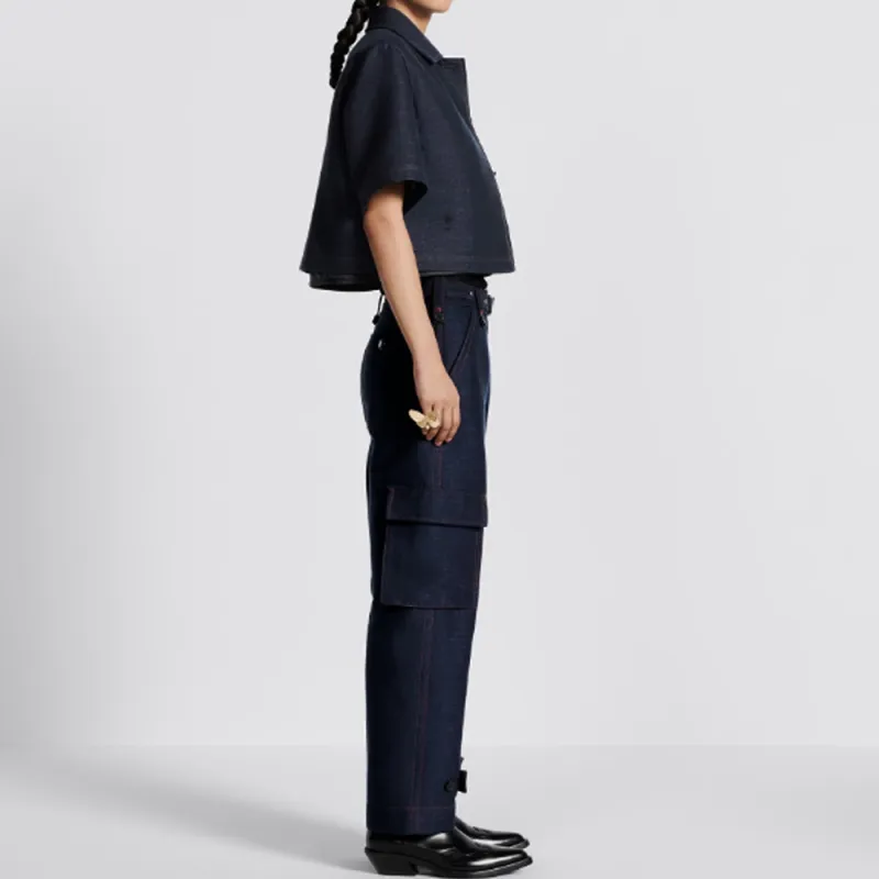 DIOR FW23 Jeans Women's Dark Blue-4