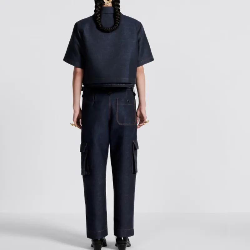 DIOR FW23 Jeans Women's Dark Blue-3