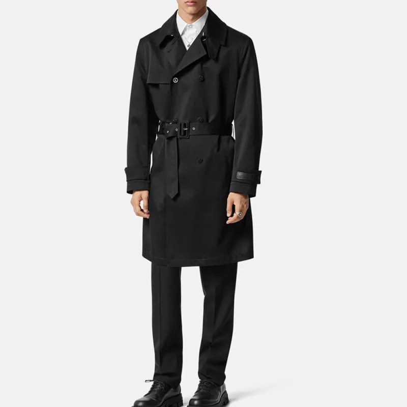 VERSACE Trench Coat Men's Black-2