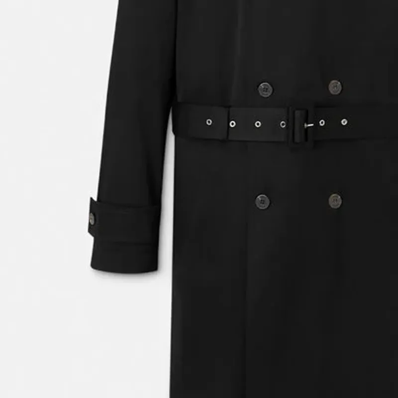 VERSACE Trench Coat Men's Black-4