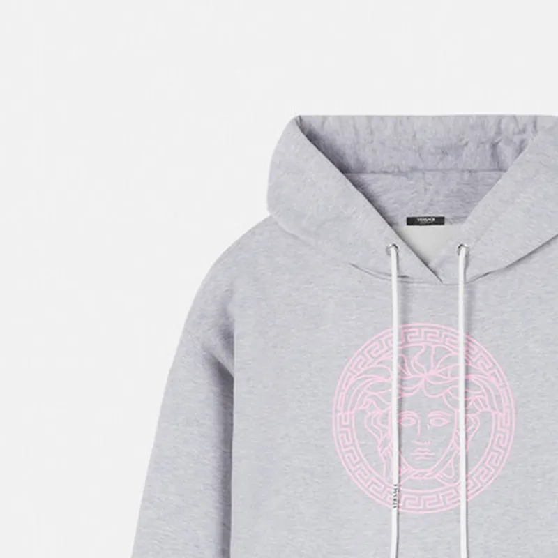 VERSACE Medusa Motif Drawstring Hoodie-3