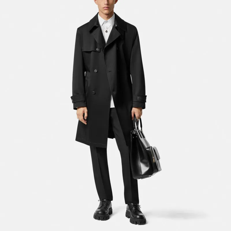 VERSACE Trench Coat Men's Black-1