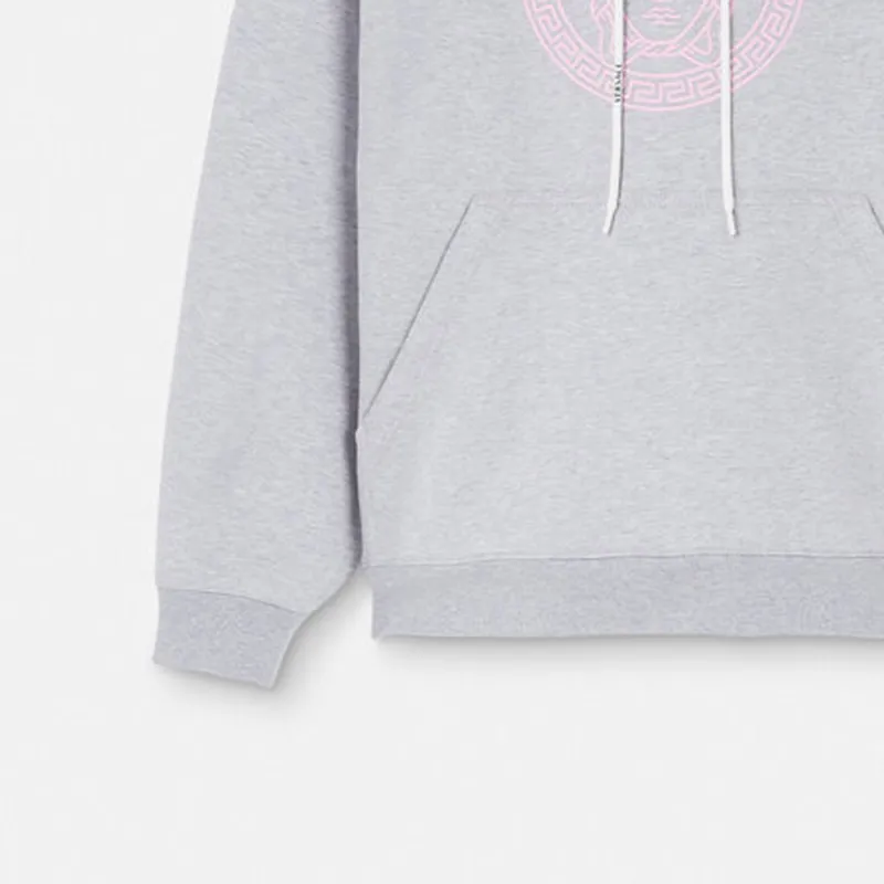 VERSACE Medusa Motif Drawstring Hoodie-4