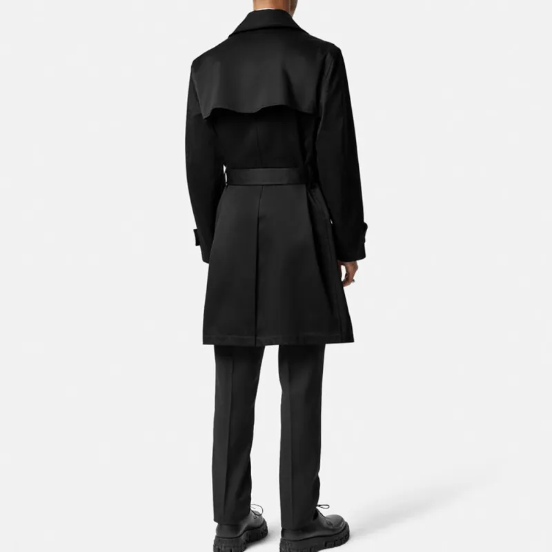 VERSACE Trench Coat Men's Black-3