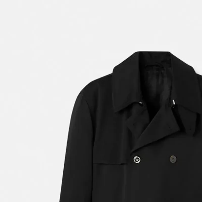 VERSACE Trench Coat Men's Black-5