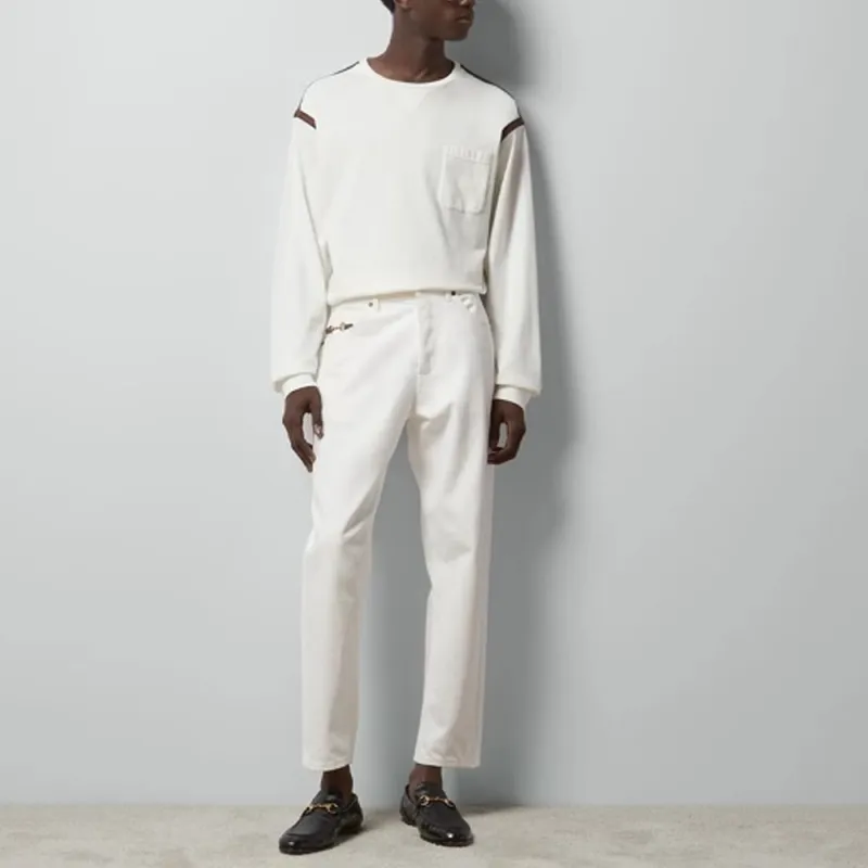GUCCI Web Striped Jersey T-Shirt-1