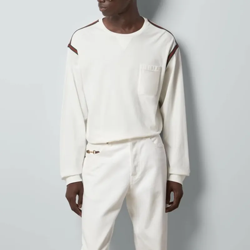 GUCCI Web Striped Jersey T-Shirt-3