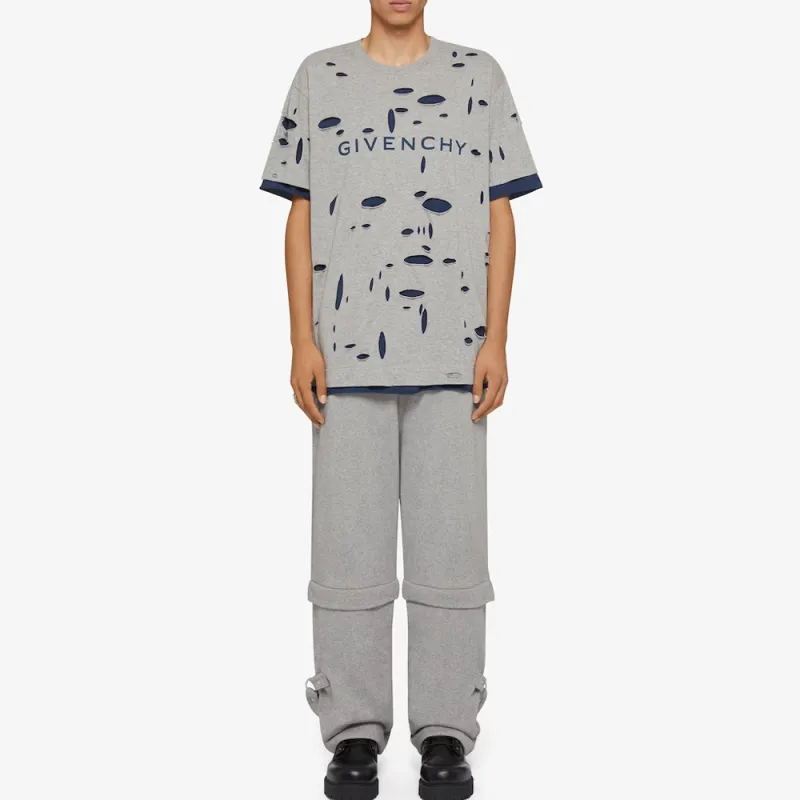 Givenchy Distressed Crewneck T Shirt-1