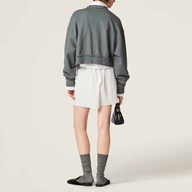 MIU MIU SS24 Sweatshirt Women's Iron Gray-2