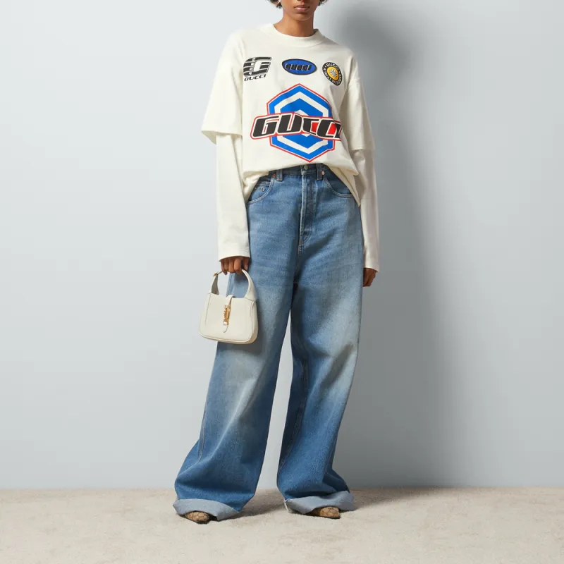 GUCCI Cotton Jersey T Shirt Off White-1
