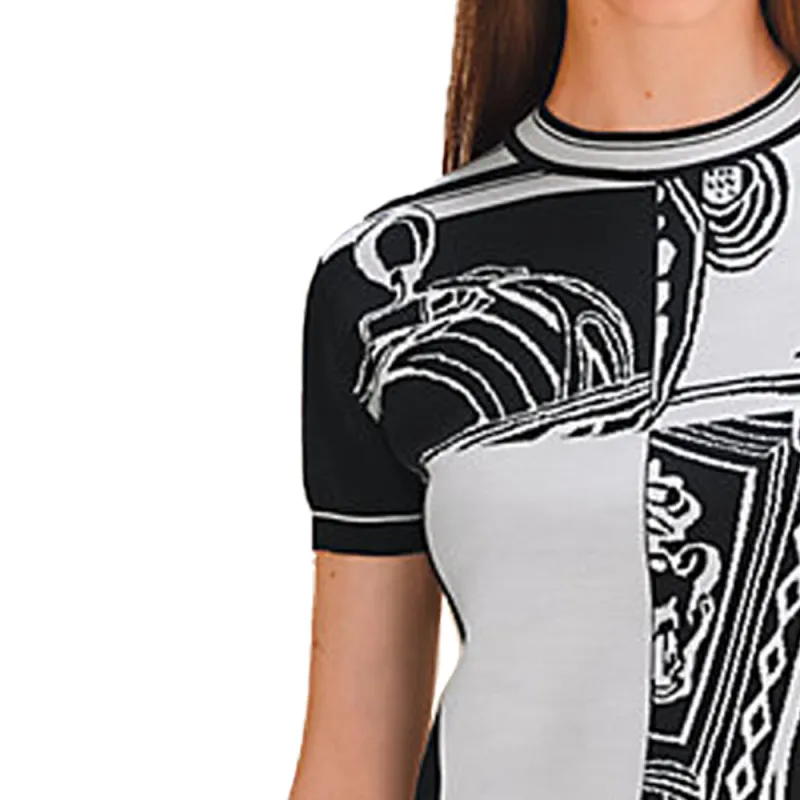HERMES T Shirt Women's Black White-2