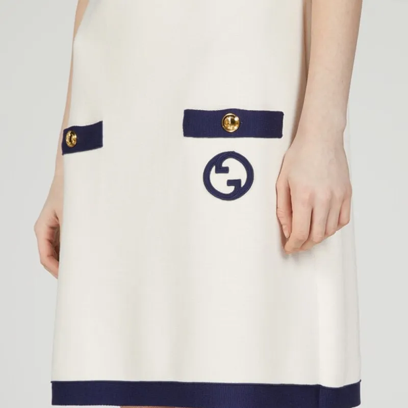 GUCCI Gg Logo Embroidered Dress-4
