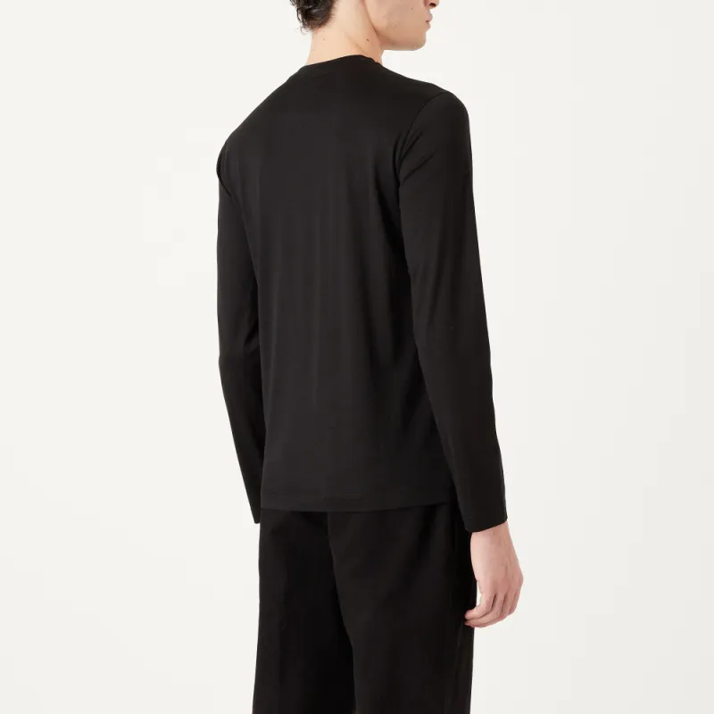 EMPORIO ARMANI Long Sleeved Crewneck Straight Hem Top-3