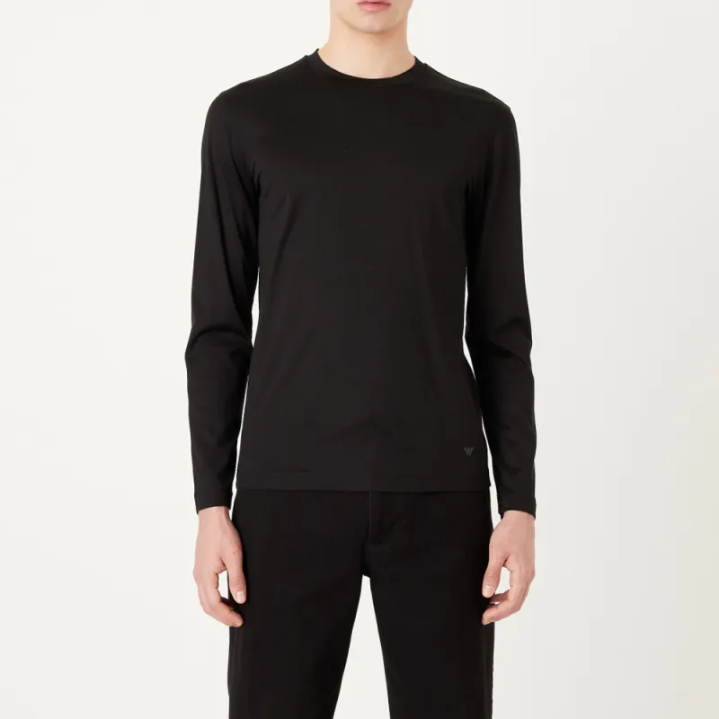 EMPORIO ARMANI Long Sleeved Crewneck Straight Hem Top-4