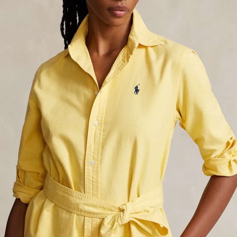 Polo Ralph Lauren SS24 Long Sleeved Dress Women's Yellow-3
