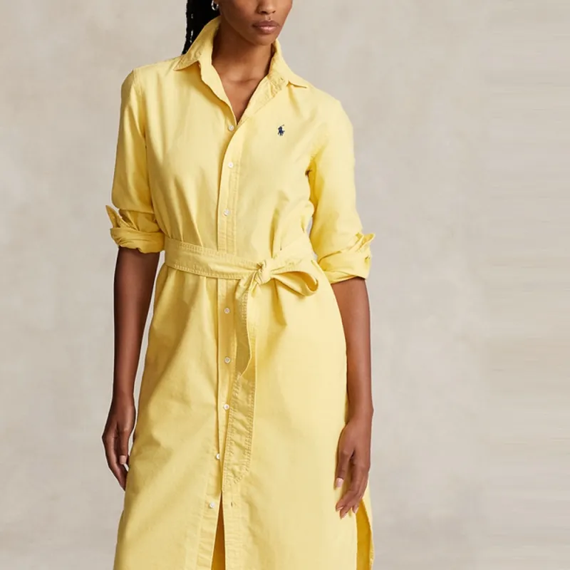 Polo Ralph Lauren SS24 Long Sleeved Dress Women's Yellow-2