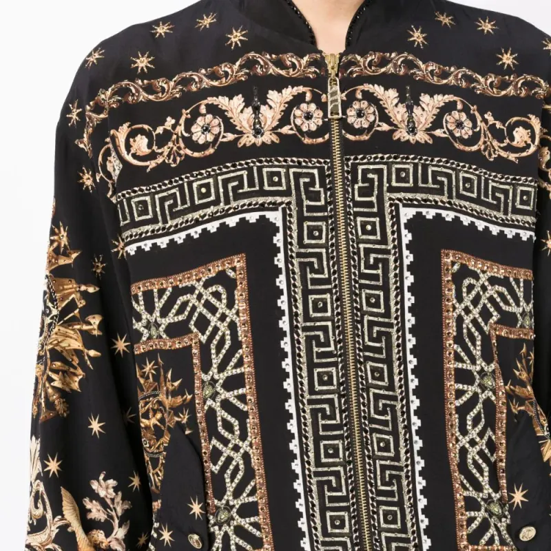 Camilla Duomo Dynasty-print Zipped Bomber Jacket-1