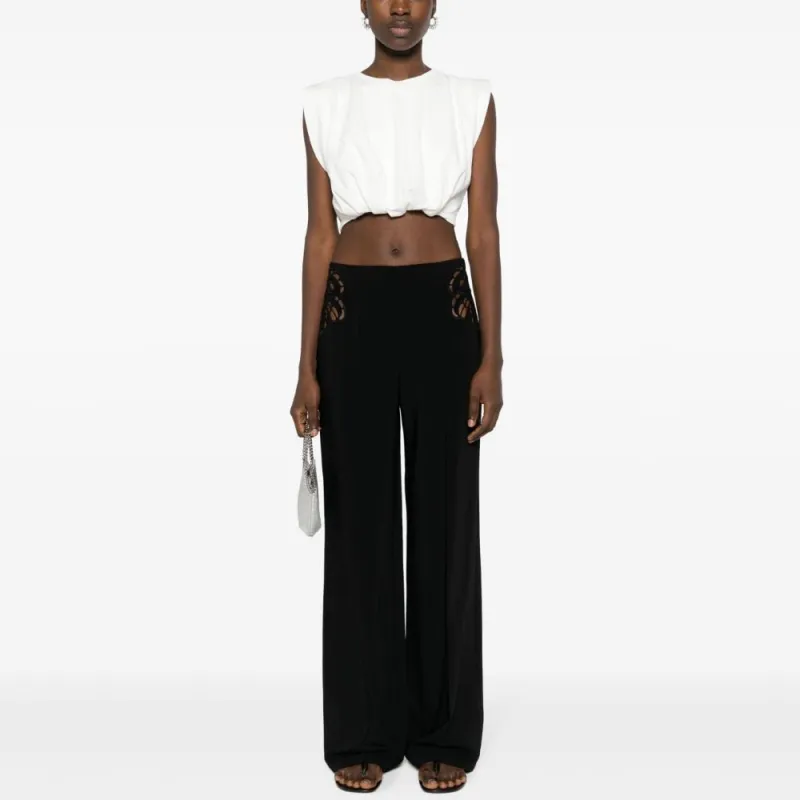 Stella McCartney Broderie Anglaise Wide Leg Tailored Trousers-1