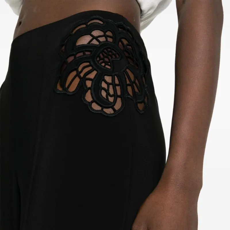 Stella McCartney Broderie Anglaise Wide Leg Tailored Trousers-4