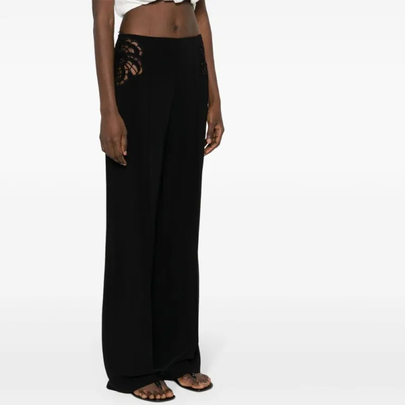 Stella McCartney Broderie Anglaise Wide Leg Tailored Trousers-3