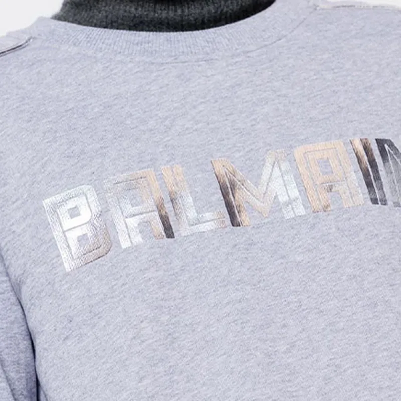 BALMAIN Crewneck With Embossed Logo-4