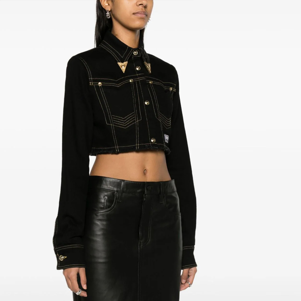 ジャケット・アウター VERSACE JEANS COUTURE Black Denim Jacket Denim Blouson Jacket | VERSACE US