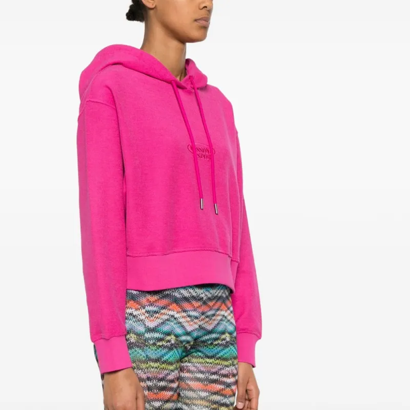 MISSONI Embroidered-logo Cropped Hoodie-3
