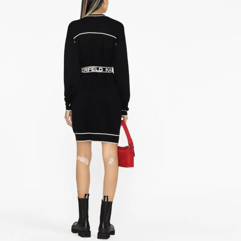 KARL LAGERFELD / Karl Lagerfeld Jeans Logo print Belted Cardigan-2