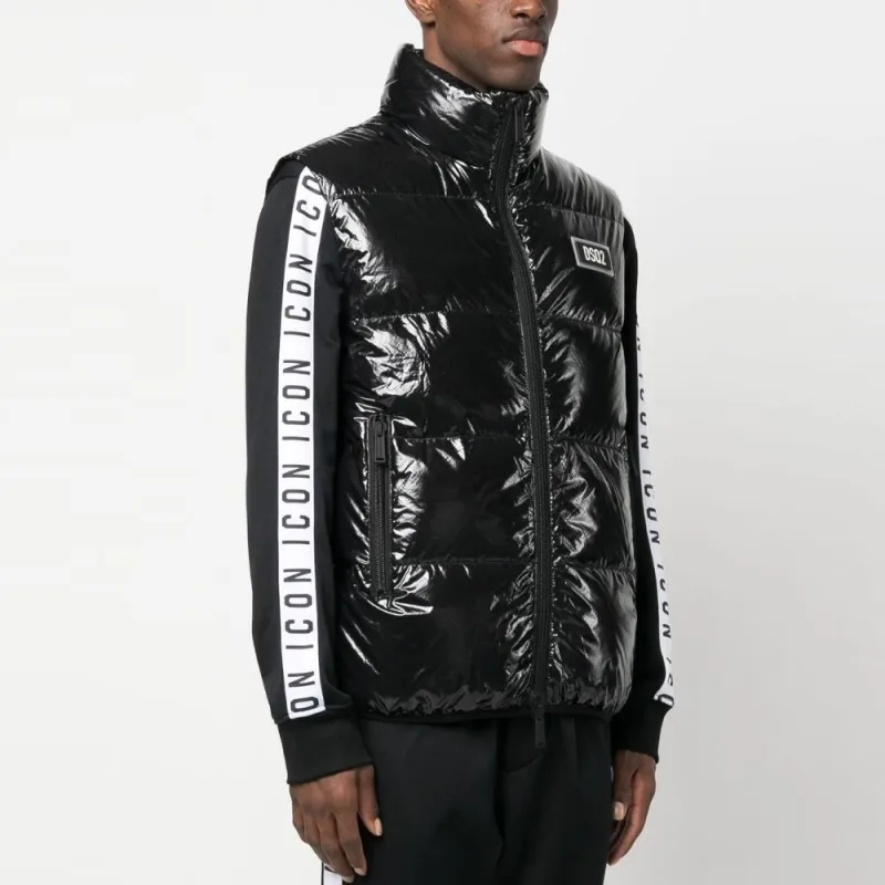 DSQUARED 2 Logo Patch Zipped Padded Gilet-3