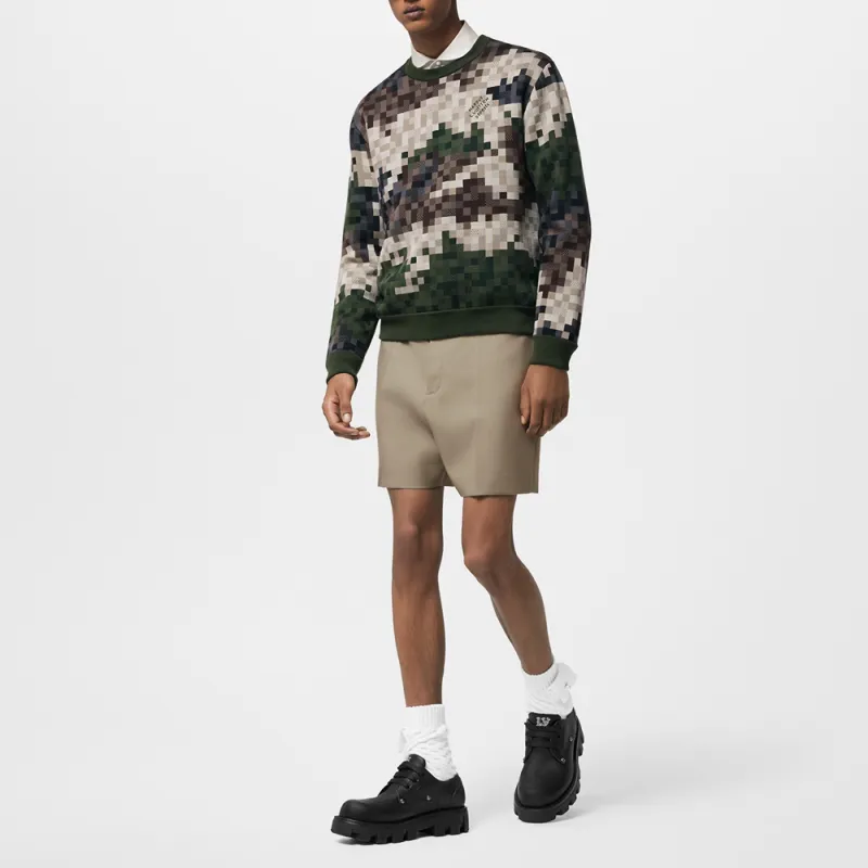 LOUIS VUITTON Damier Damoflage Cotton Jacquard Pullover-2