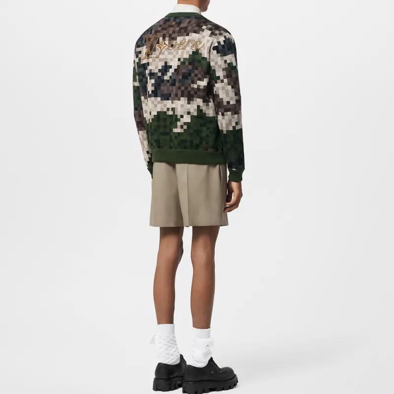 LOUIS VUITTON Damier Damoflage Cotton Jacquard Pullover-3