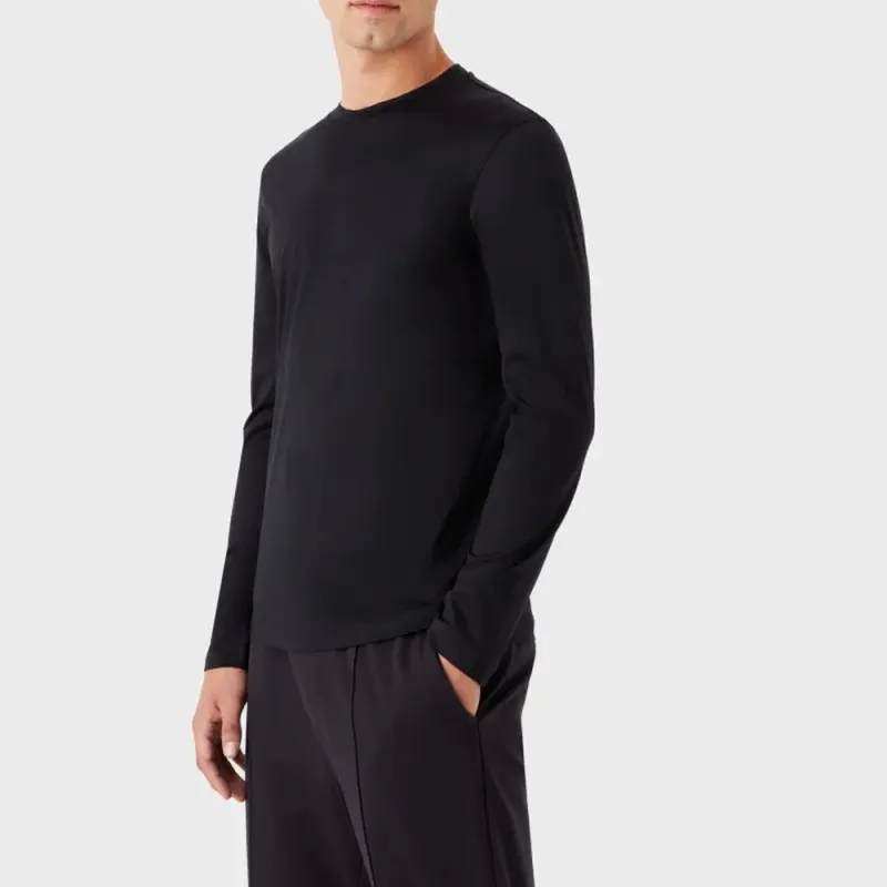 EMPORIO ARMANI Long Sleeved Crewneck Straight Hem Top-7