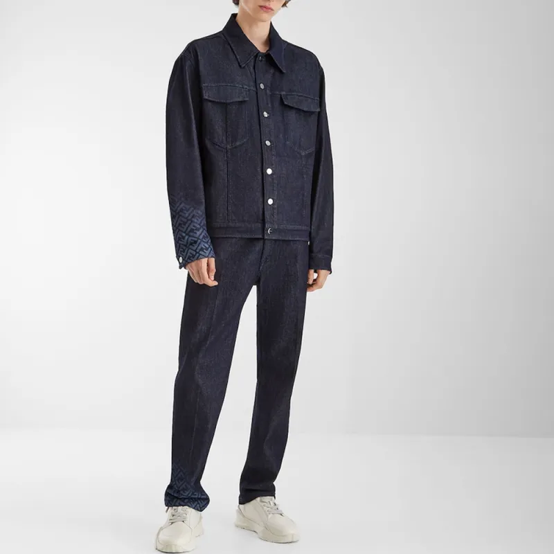 FENDI Pressed crease Straight leg Jeans-2