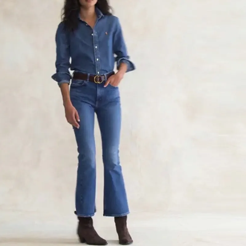 Polo Ralph Lauren FW23 Jeans Women's Washed Blue-4