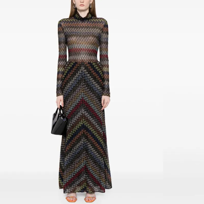 MISSONI Zigzag Crochet knit Maxi Dress-1