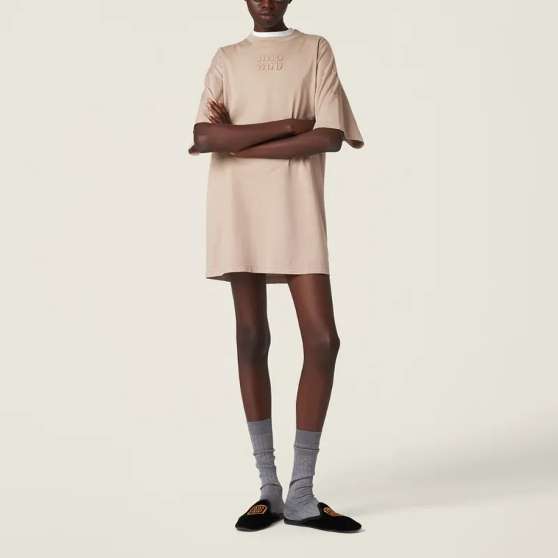 MIU MIU SS24 Short Sleeved Dresses Women's Camel-1