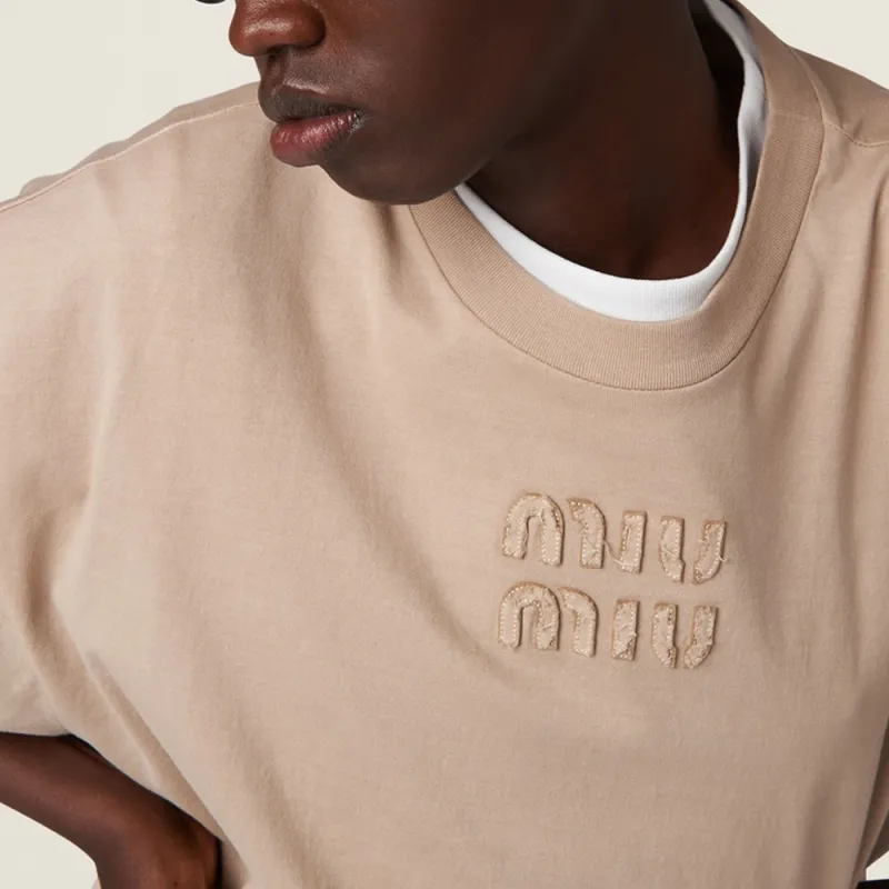 MIU MIU SS24 Short Sleeved Dresses Women's Camel-4